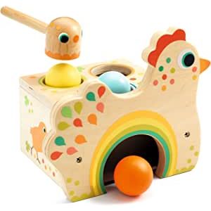 Gallina in legno con martelletto