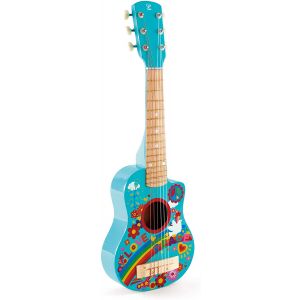 Hape International- Flower Power Guitar Chitarra Laguna Blu, Multicolore, Taglia Unica, E0600
