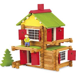 135 pieces wooden construction chalet in suitcase 
