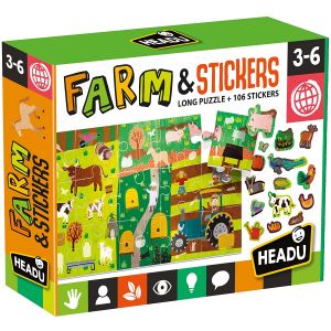 Puzzle + Stickers The Farm - Headu