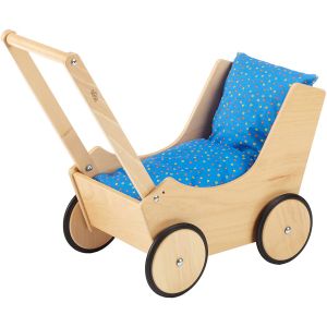 Passeggino per bambole in legno 