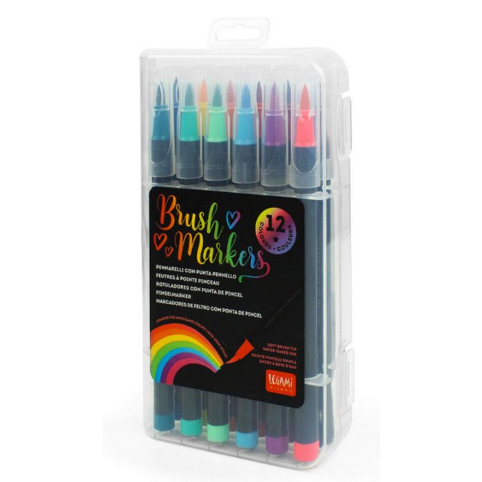 Brush Markers Legami - Set di 12 Pennarelli 