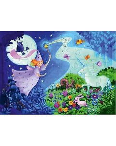 SILHOUETTE PUZZLE - The fairy and the unicorn 36 pcs 
