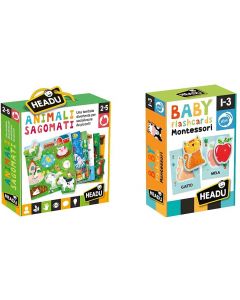 Gli Animali Sagomati & Baby Flashcards Montessori - Headu