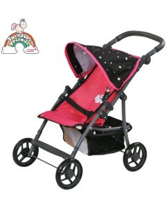 Passeggino con cestino unicorno pois 