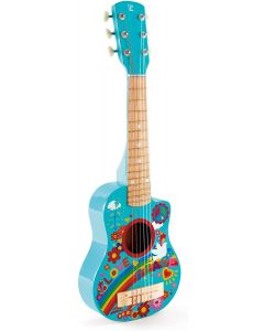 Hape International- Flower Power Guitar Chitarra Laguna Blu, Multicolore, Taglia Unica, E0600